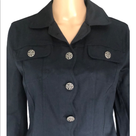 Tribal Jackets & Blazers - NWT Tribal Navy Scalloped Detail Jacket Size Small